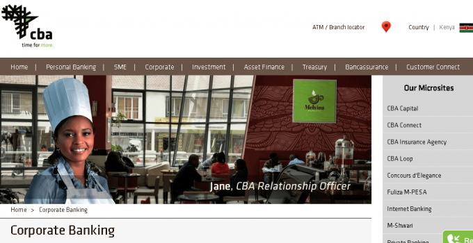 CBA Bank branches in Kenya