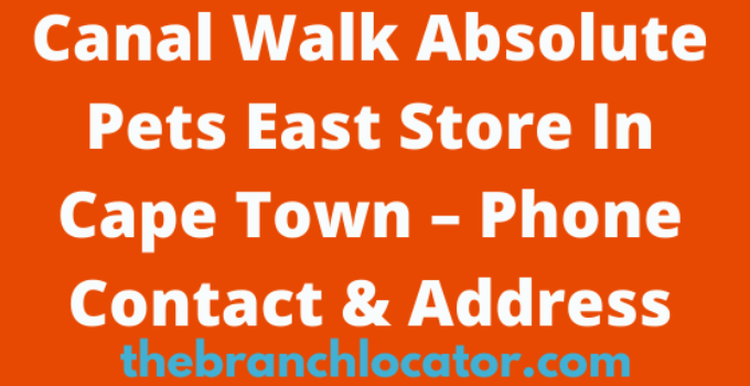 Canal Walk Absolute Pets East Store In Cape Town, Phone Contact & Address